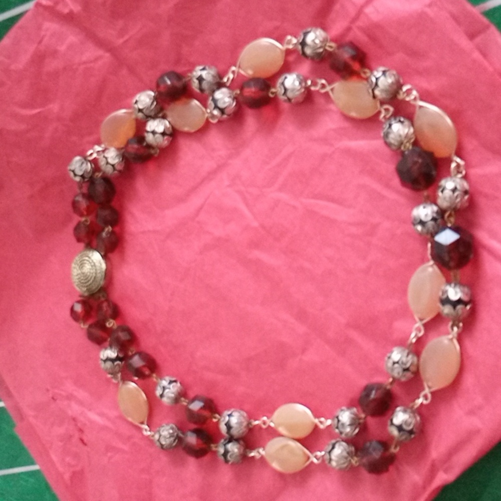 Vintage West Germany Beaded Double Strand Necklace